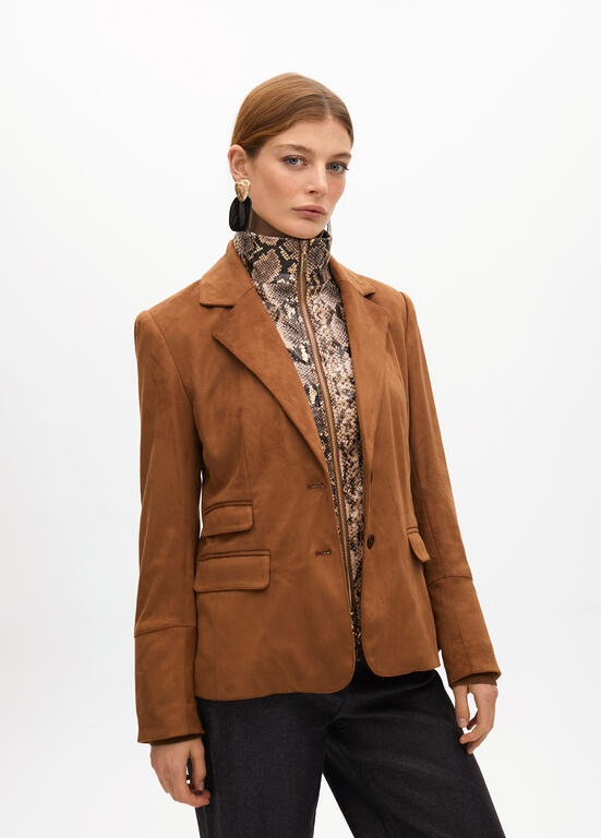 Americana Antelina Con Chaleco Efecto Snake