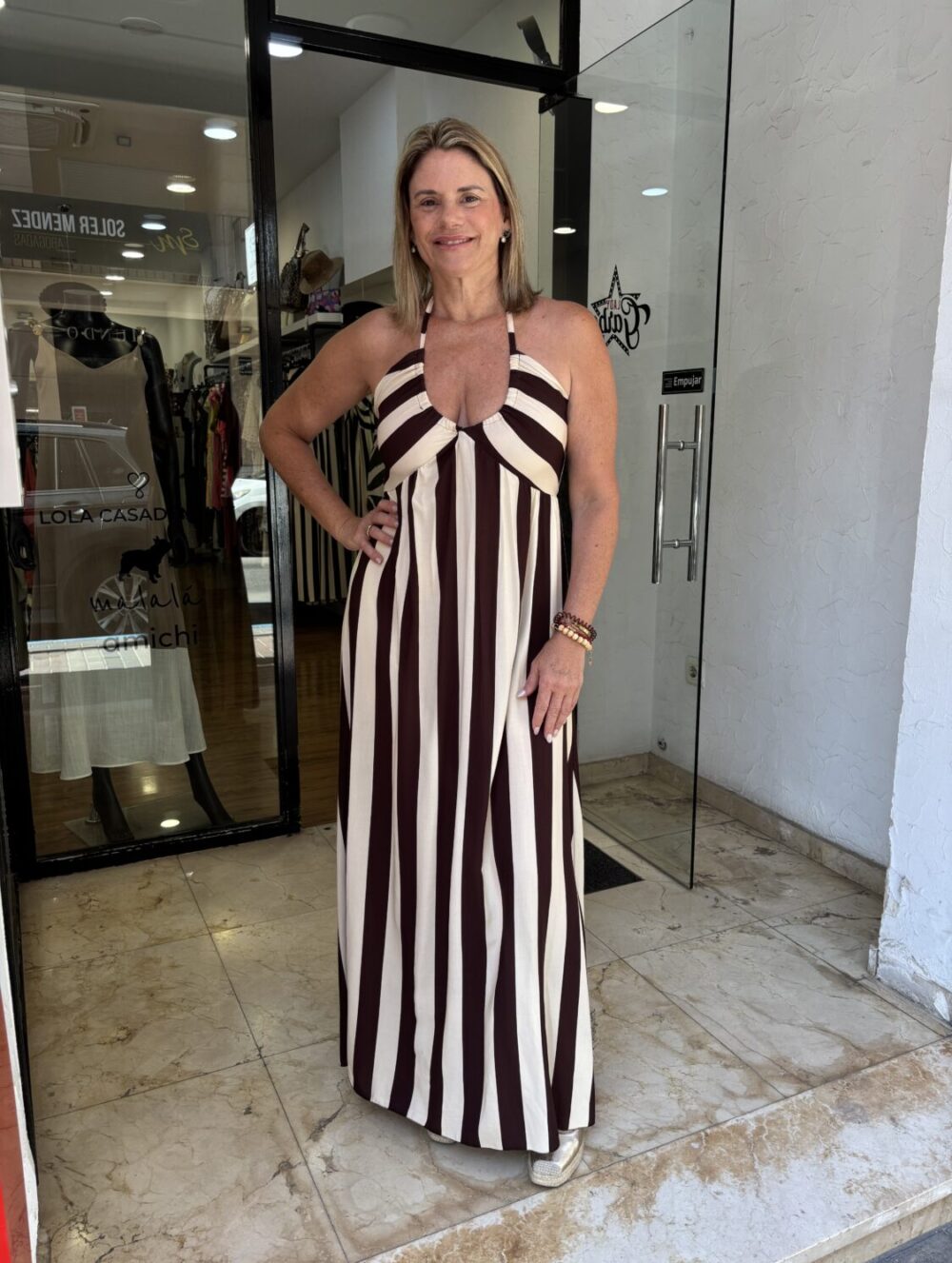 Alternative view of Vestido Riviera Rayas